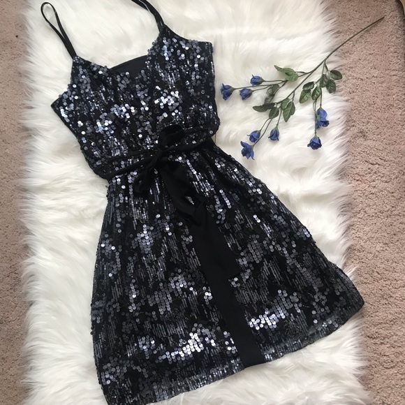 Express Dresses & Skirts - Express Adjustable Spaghetti Strap Sequin Dress